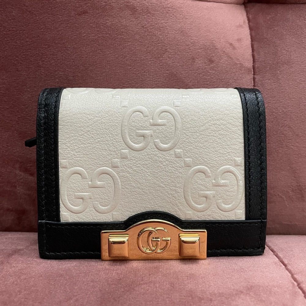 Gucci GG Card Case Wallet Black And White